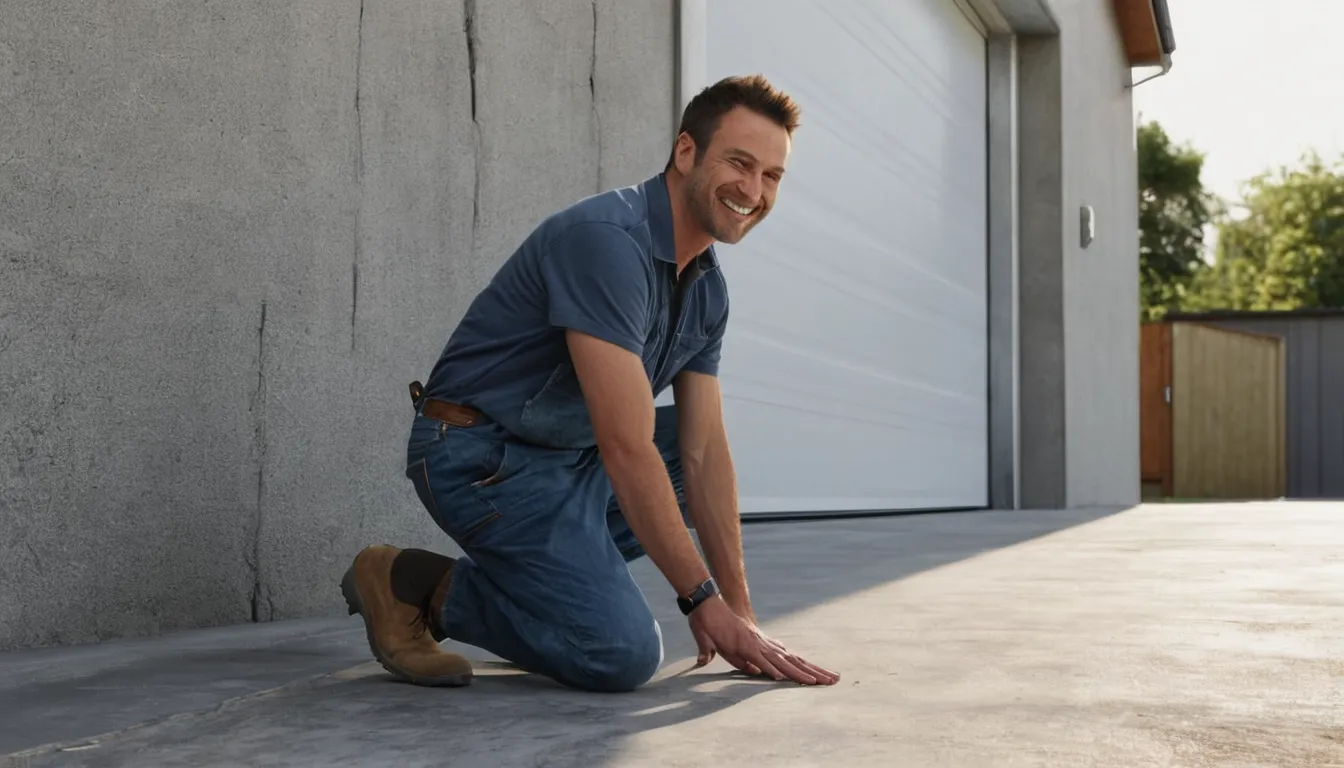 A local provider talking with a homeowner about a garage floor